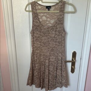 Aritzia Lace Mini Dress in Tan